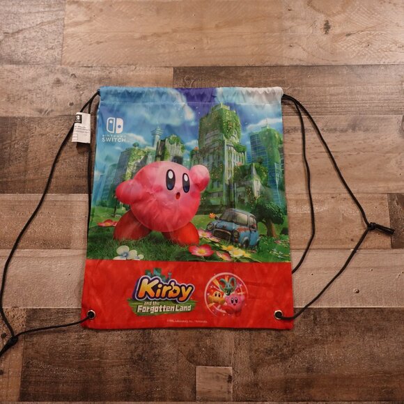 Kirby and the Forgotten Land Nintendo Switch Drawstring Bag 16"x13" - Picture 1 of 6